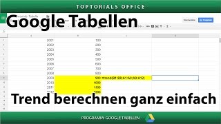 Trend / Trendberechnung ganz einfach (Google Tabellen / Spreadsheets)