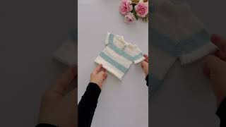 طقم بيبي تريكو صيفي قطن #short #knitting #crochet