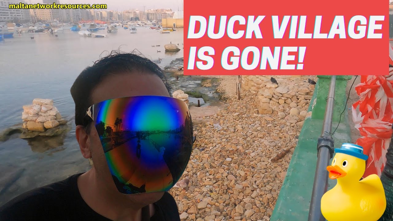 Walking With Full Face Visor to the Dead Duck Village Malta