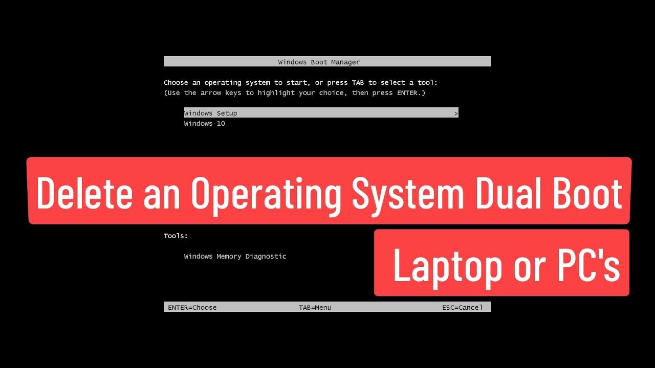 How to Delete an Operating System From Dual Boot Laptop or PC's - YouTube