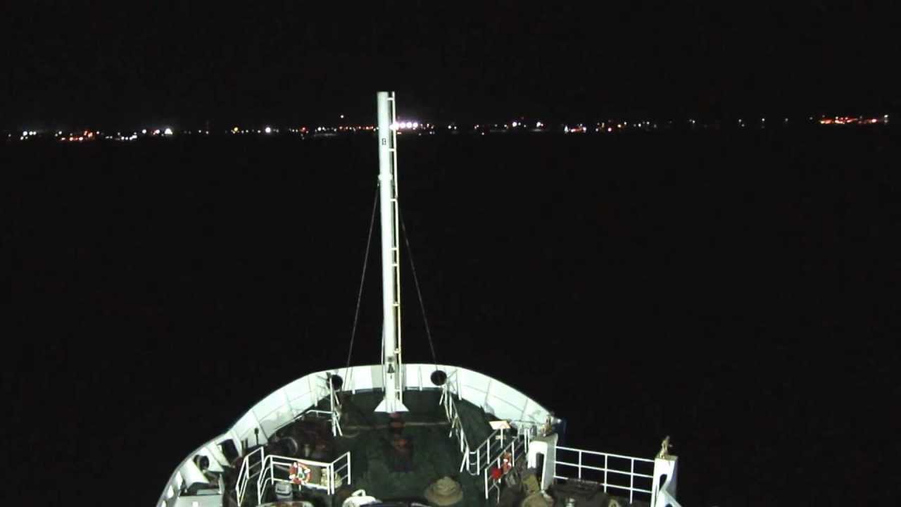 Zarpando en Isla Cozumel de noche en un Ferry de Carga. Riviera Maya. HD! - YouTube
