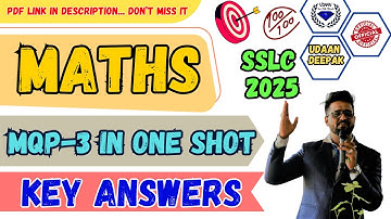 10th SSLC 2025 MATHS MQP-3 KEY ANSWERS Full One Shot KSEAB Official Model Question Paper-3 #sslc2025