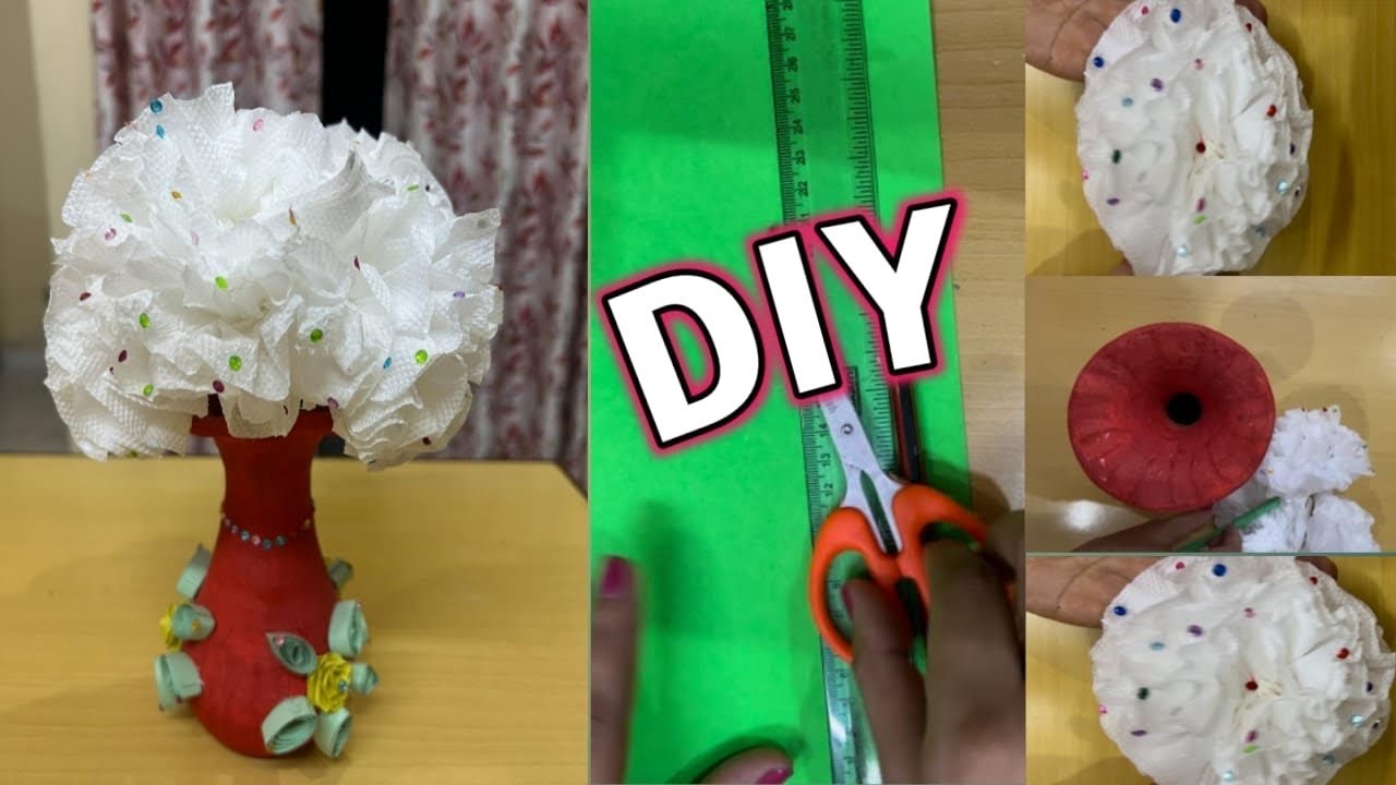 How to make Easy Tissue Paper Flowers  DIY Paper Craft Tutorial 