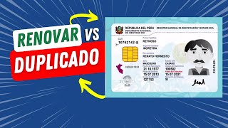 Que diferencia hay entre RENOVAR DNI y Sacar DUPLICADO de DNI - Reniec