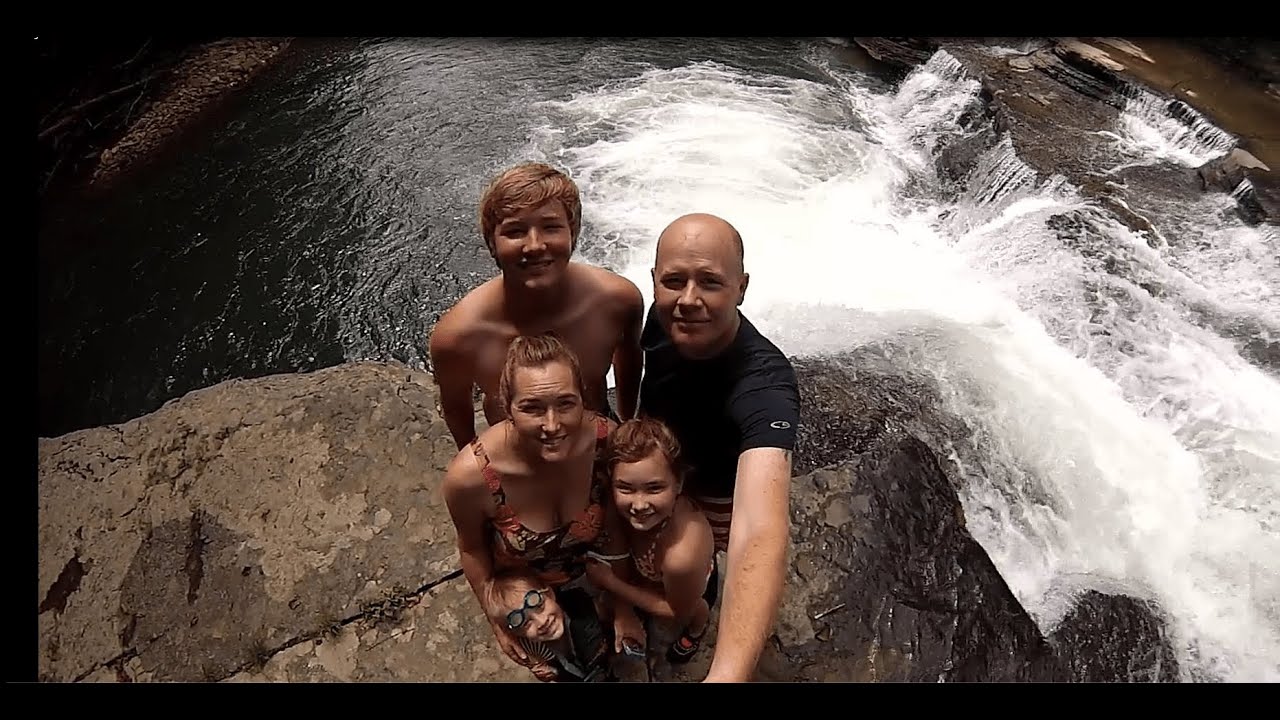 Jones' swimming at the falls YouTube