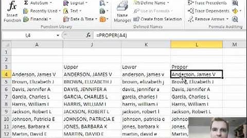 Excel Video 159 UPPER, lower, and Proper
