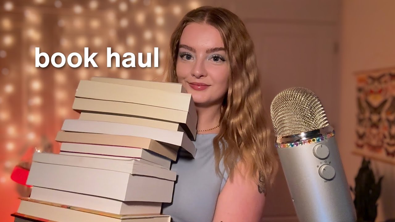 ASMR huge book haul 📔🕯️ lots of book tapping & extremely close whispers