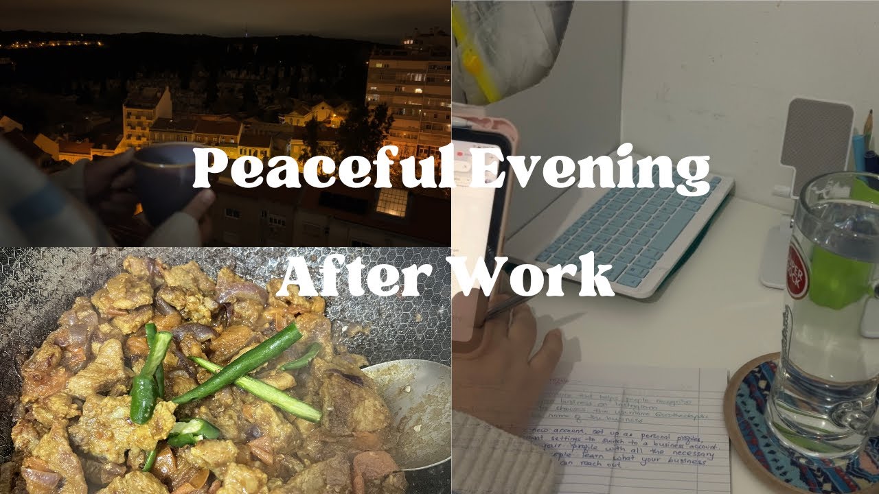 After work Evening Routine in Lisbon | Milk Tea, Cooking Dinner & Self Growth Vlog #eveningroutine