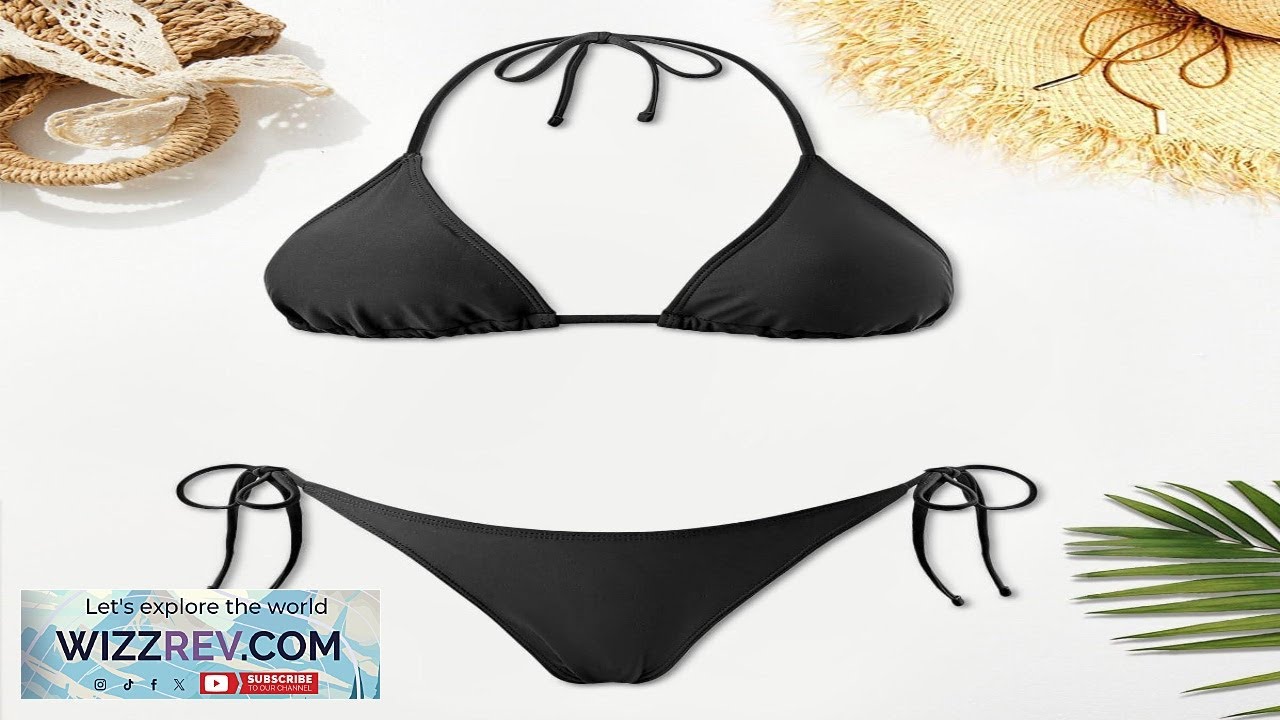 Holipick Two Piece Triangle Bikini Sets for Women String Bathing Suit Halter