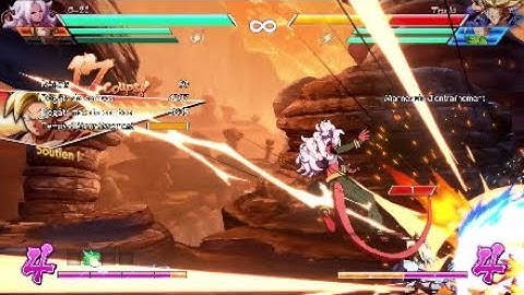 [DBFZ] : Android 21 air green corner combos with Goku assist