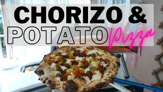 Chorizo and potato pizza on the Ooni Koda 16 Pizza Oven