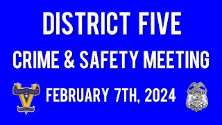 Milwaukee Police- District Five February Crime and Safety Meeting