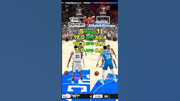 Tim Duncan VS Giannis STATS #nba #basketball #shorts #trending #nba2kmobile #nba2k25 #nba2k #2k25