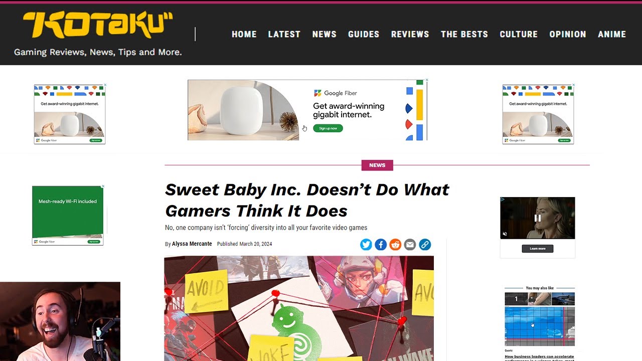 Kotaku Senior Writer's MISERABLE FAIL At Defending Sweet Baby Inc