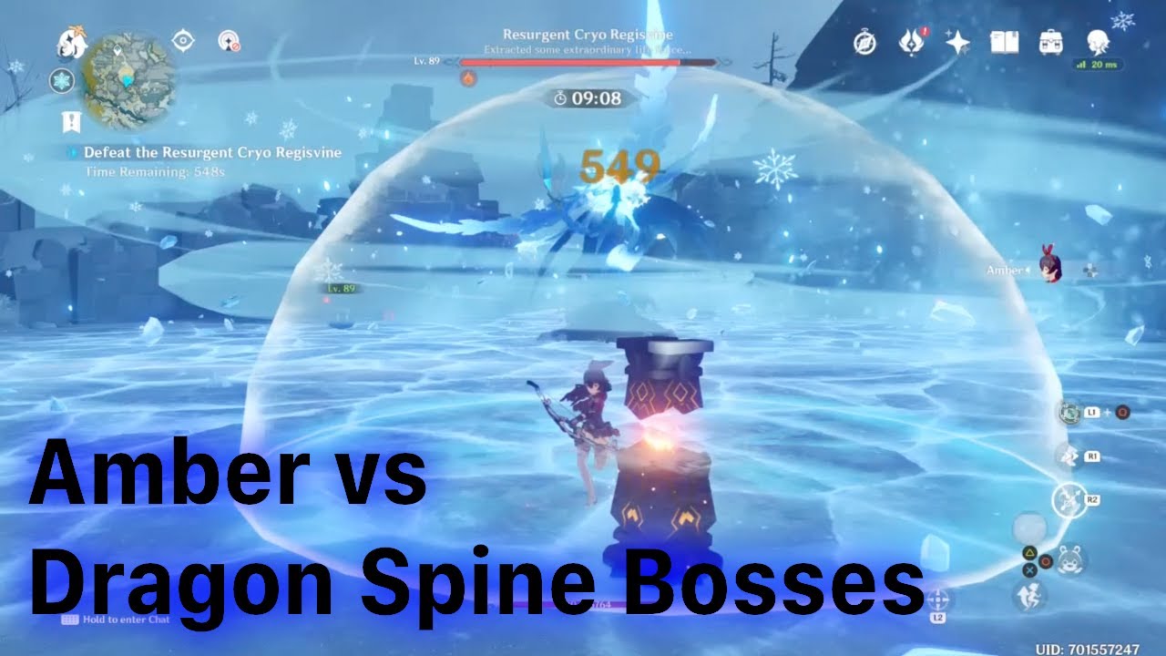 Genshin Impact Amber vs the Bosses of Dragon Spine(no damage taken ...