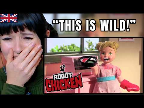British Girl Reacts to Robot Chicken: Dark Humor Compilation for the First Time!