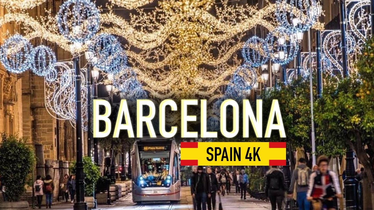 🇪🇸 Barcelona, Spain! Christmas Walking Tour 2023. A Walk In Barcelona 4K Ultra HD