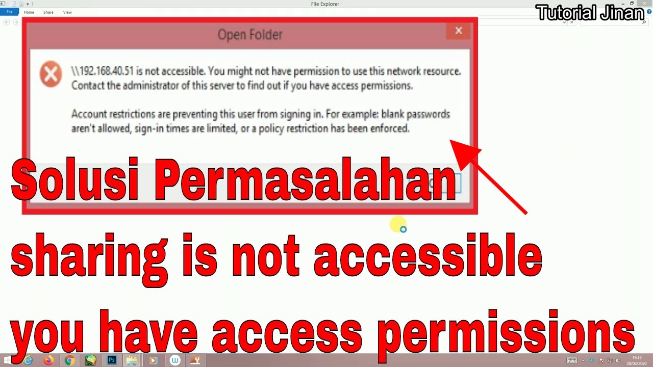 cara mengatasi gagal mengambil sharing is not accessible you have