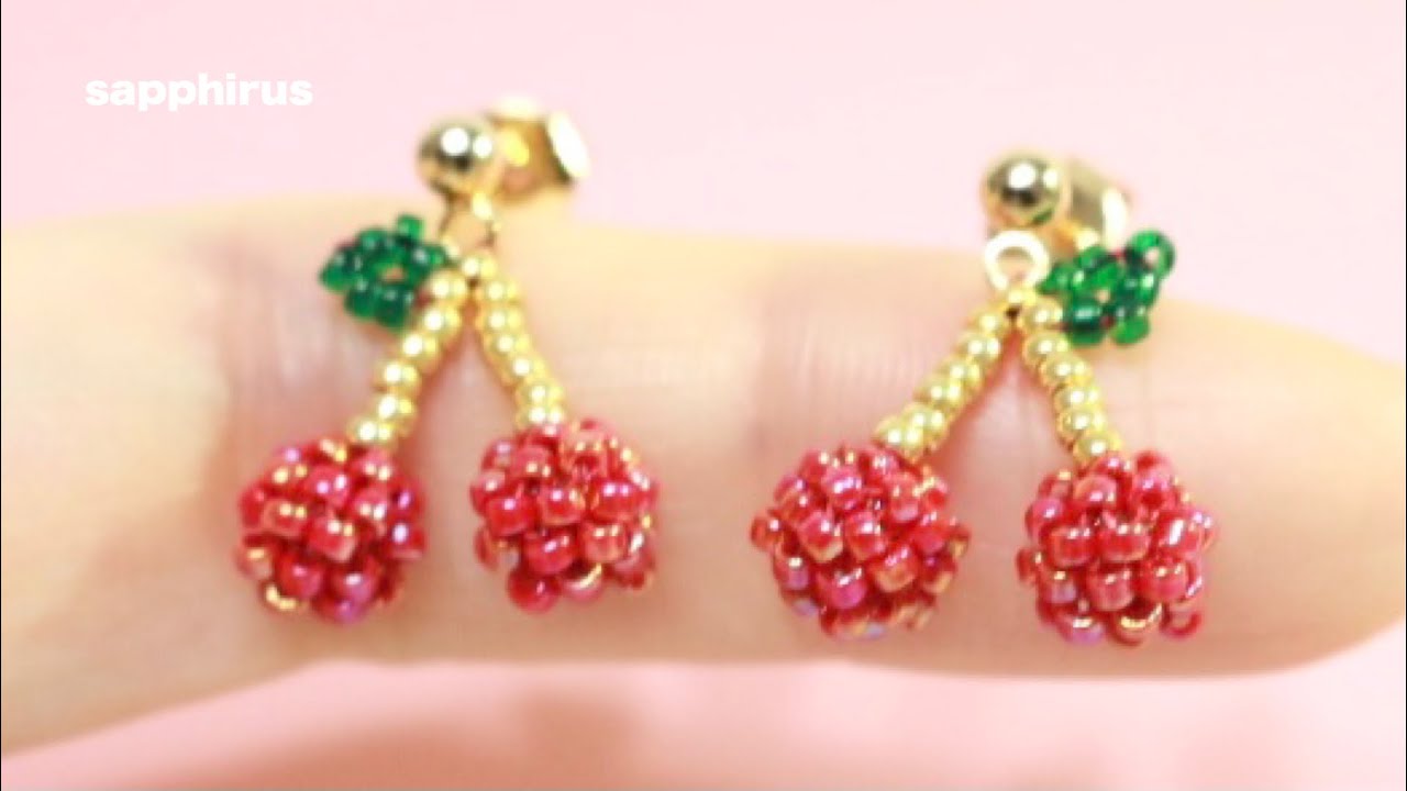 ビーズステッチ さくらんぼのピアス 作り方 ペヨーテステッチ Beaded Cherry Earrings Tutorial Diy Beaded Earrings Diy Earring Tutorial Jewelry Tutorials ビーズステッチ さくらんぼのピアス 作り方 ペヨーテステッチ Beaded Cherry Earrings Tutorial Diy Beaded Earrings Diy Earring Tutorial Jewelry Tutorials