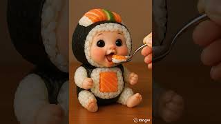 sushi eating #AIASMR #BabySushi #CuteASMR#trending#viralshort #trendingshorts #viralshort #trending