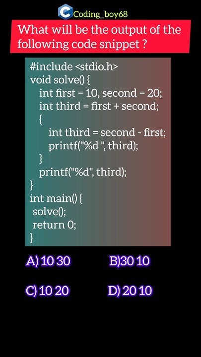 C programming questions #coding #coder #shorts #vrilshorts - YouTube image.