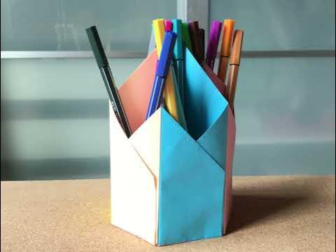 Le pot à crayon en origami : facile et ultra stylé - YouTube