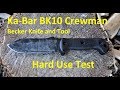 Kabars best kabar bk10  crewman hard use testreview