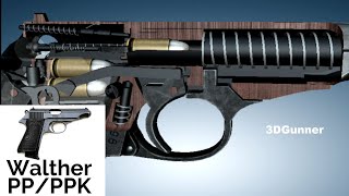 3D Animation: How a Walther PP / PPK works (Blowback Pistol)