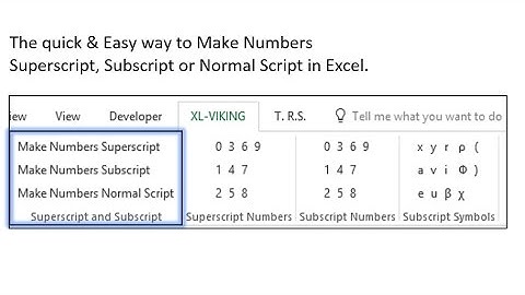 Make Numbers Superscript and Subscript in Excel