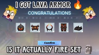 I GOT LAVA ARMOR SET 🔥 IS IT ACTUALLY FIRE SET 🗿 IN SKYBLOCK BLOCKMAN GO