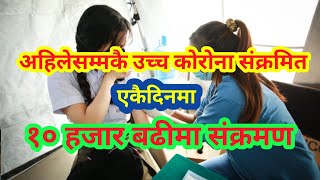 अहिलेसम्मकै उच्च कोरोना संक्रमित–१० हजार बढीमा संक्रमण,corona news in nepal ll corona news today