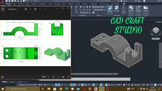 AutoCAD 3D Modeling for Beginners | Support Clamp Bracket with Curved Profile (Step-by-Step Tutoria)