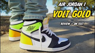 AIR JORDAN 1 HIGH VOLT GOLD REVIEW \u0026 ON 