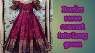 Border saree convert into Long gown / Long gown Cutting in Kannada screenshot 2