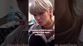 Youtuberın Felix’in sesine verdiği komik tepki😂 #felix #straykids #reaction