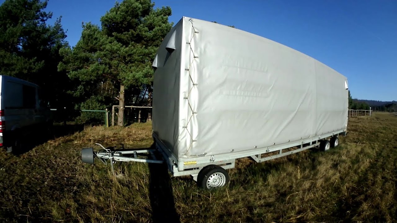Dreiachser Drehschemelanhänger Pritsche-Plane - fertig als mobiler