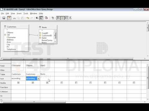 Create a query named q1 deriving data from the Customers and Rents tables. The query will export...