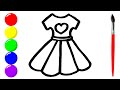 How to Draw dress | Dress Colouring Page | Learn to Draw | Step by Step