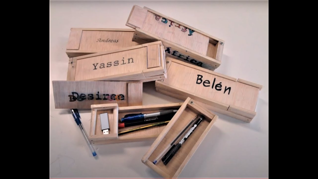 Estuche de madera con COMPARTIMENTO SECRETO. Proyecto plumier tecnología ESO. TUTORIAL de SKETCHUP