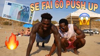 20 EURO SE FAI 60 FLESSIONI DI FILA/ push up challenge sulla spiaggia