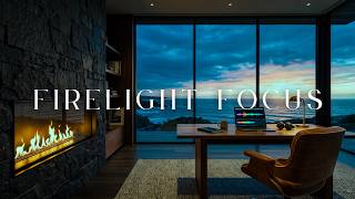 Concentration Music | Fireside Ocean Workspace for Deep Work & Productivity