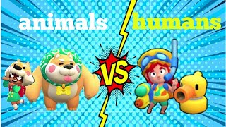 Brawl Stars:ANIMALS VS HUMANS PRO GAMEPLAY COMPARISON!