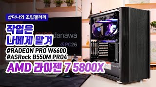 작업은 나에게 맡겨 | 라이젠 7 5800X + PRO W6600 + 앱코 P1000 + 이엠텍 레드빗 240 [샵다나와 조립컴퓨터]