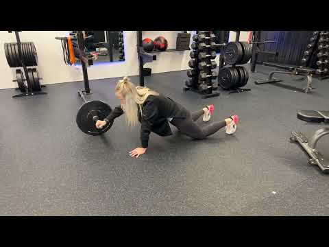 Plank Single Arm Landmine Roll Out