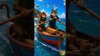 🐵🐺 Monkey & Wolf Build a Floating House! 🏠🌊