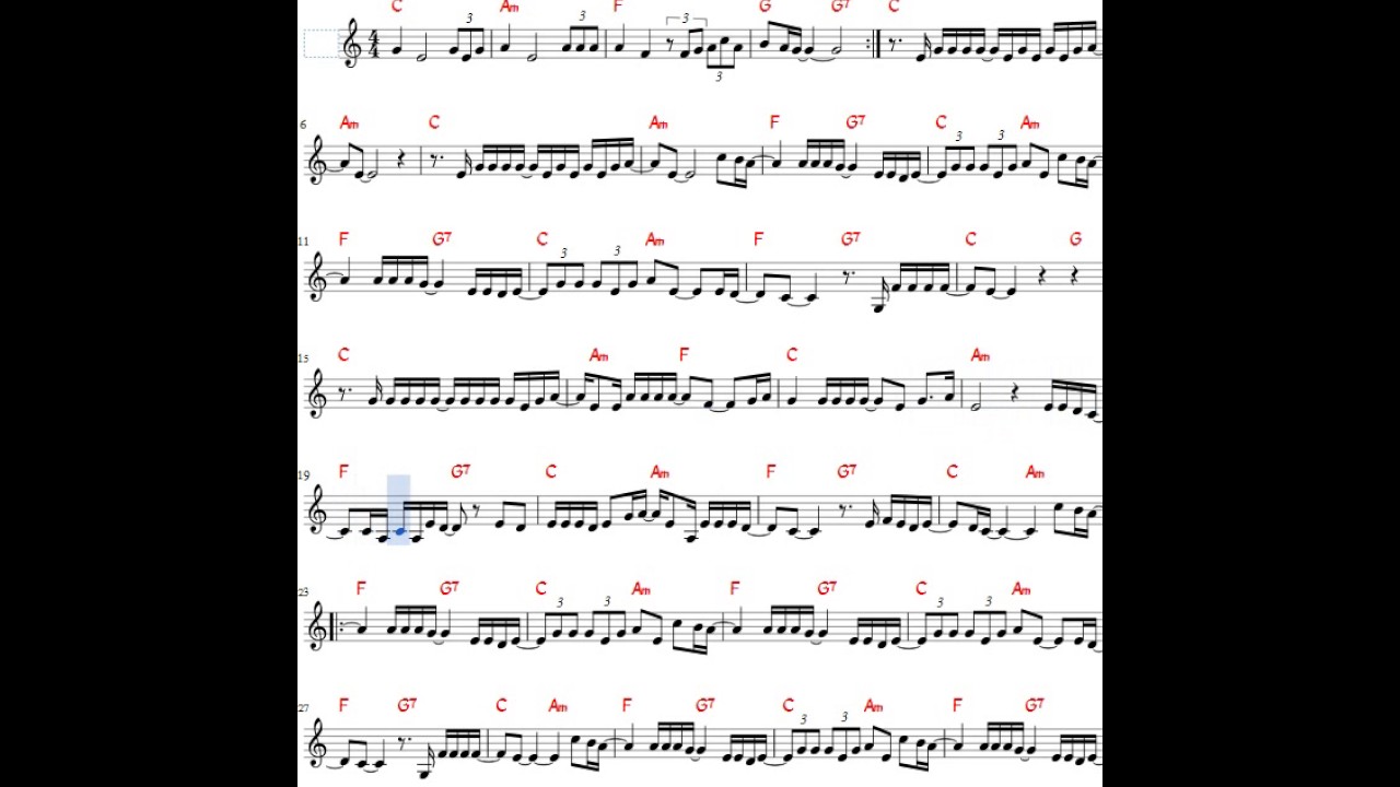 Pense em mim - Partitura