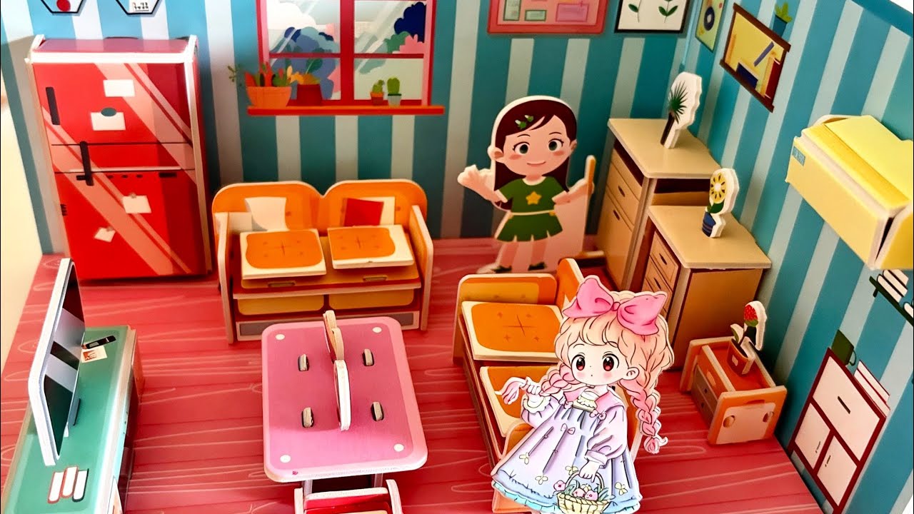 DIY 3Dデコ　ayaちゃん DIY 3D Puzzle Living Room. #3dpuzzles #diy #artandcraft - YouTube