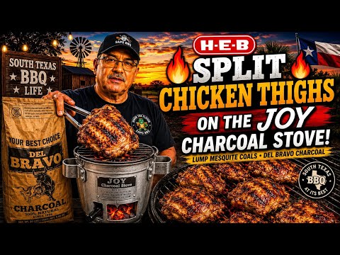 HEB Split Chicken Thighs on the Joy Charcoal Stove | Mesquite Charcoal & GrillGrates 🔥🍗