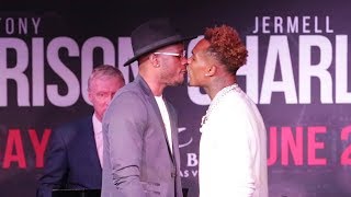 TONY HARRISON VS JERMELL CHARLO HEATED FACE OFF FOR REMATCH FIGHT