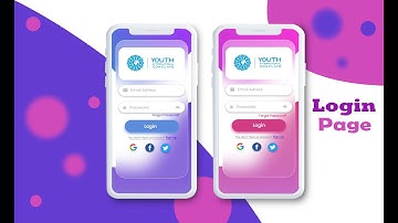 Login page UI design | Glass Morphism UI trend | Adobe Xd - by Designing Tutorials